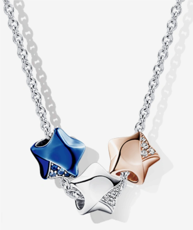 Sparkling little star ring&necklace sets, Blue Little Star Charms