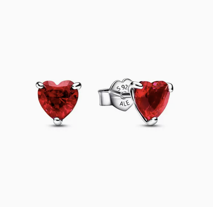 Red heart earrings&necklace sets, stud earrings
