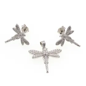 Dragonfly earring and pendent necklace sets ( L42 )