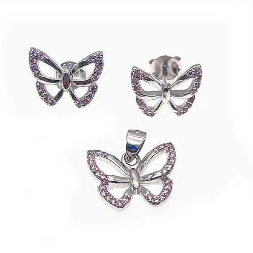butterfly earring and pendent necklace sets ( L42 ), butterfly rings