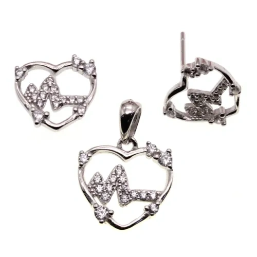 Heart design earring and pendent necklace sets( L37 )