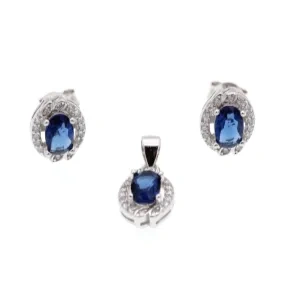 White CZ earring and pendent necklace ( L37 )