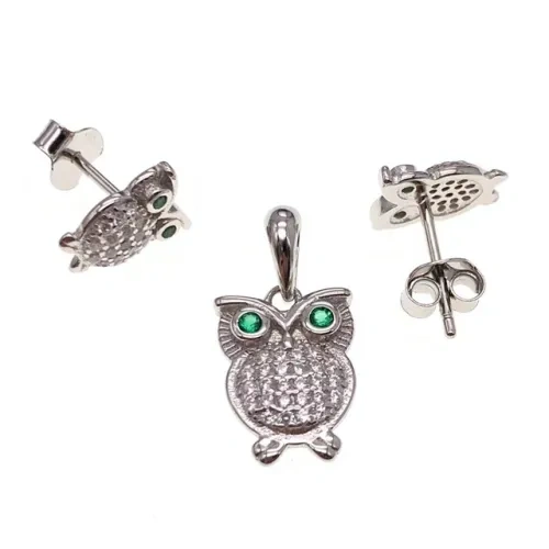Owl earring and pendent necklace sets( L42 )