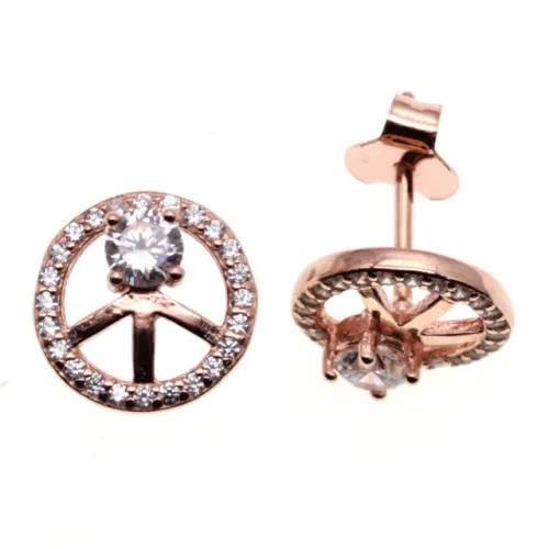 Stud Earrings with rose gold plated  ( L42 ),crown earring