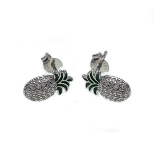 Enamel Stud Pineapple Earrings ( L47 )