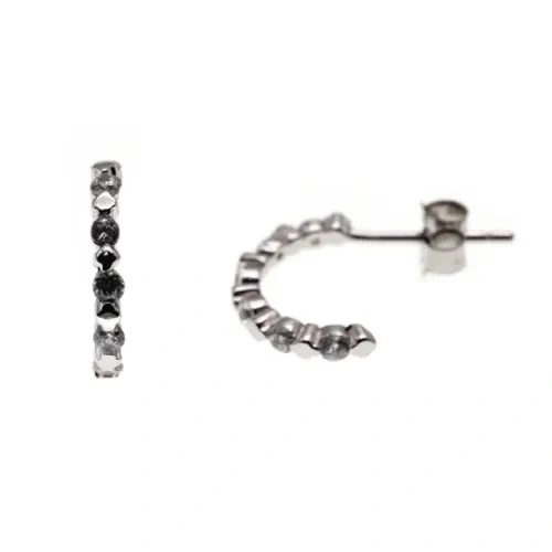 White CZ Hoop Earrings ( L42 )