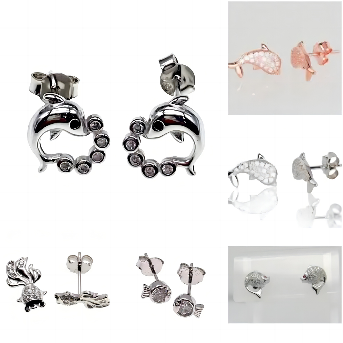 Dolphine&Fish Hoop Earrings ( L42 )