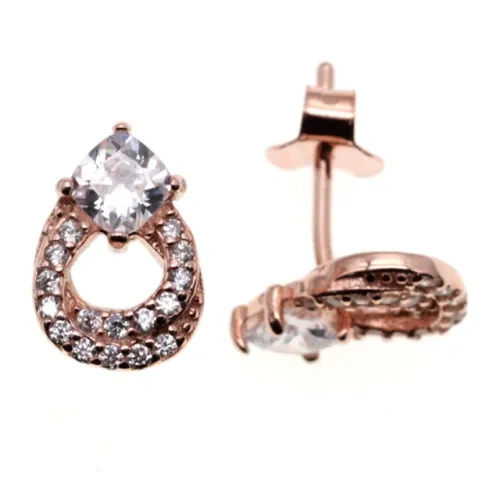 Stud Earrings with rose gold plated  ( L42 ),crown earring