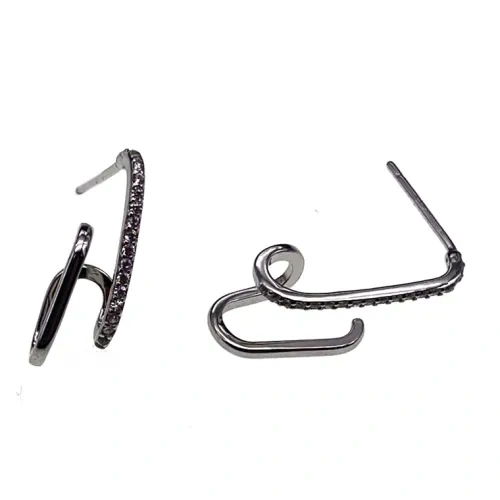 White CZ Hoop Earrings ( L47 )