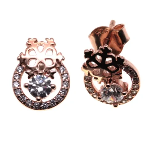 Stud Earrings with rose gold plated  ( L42 ),crown earring