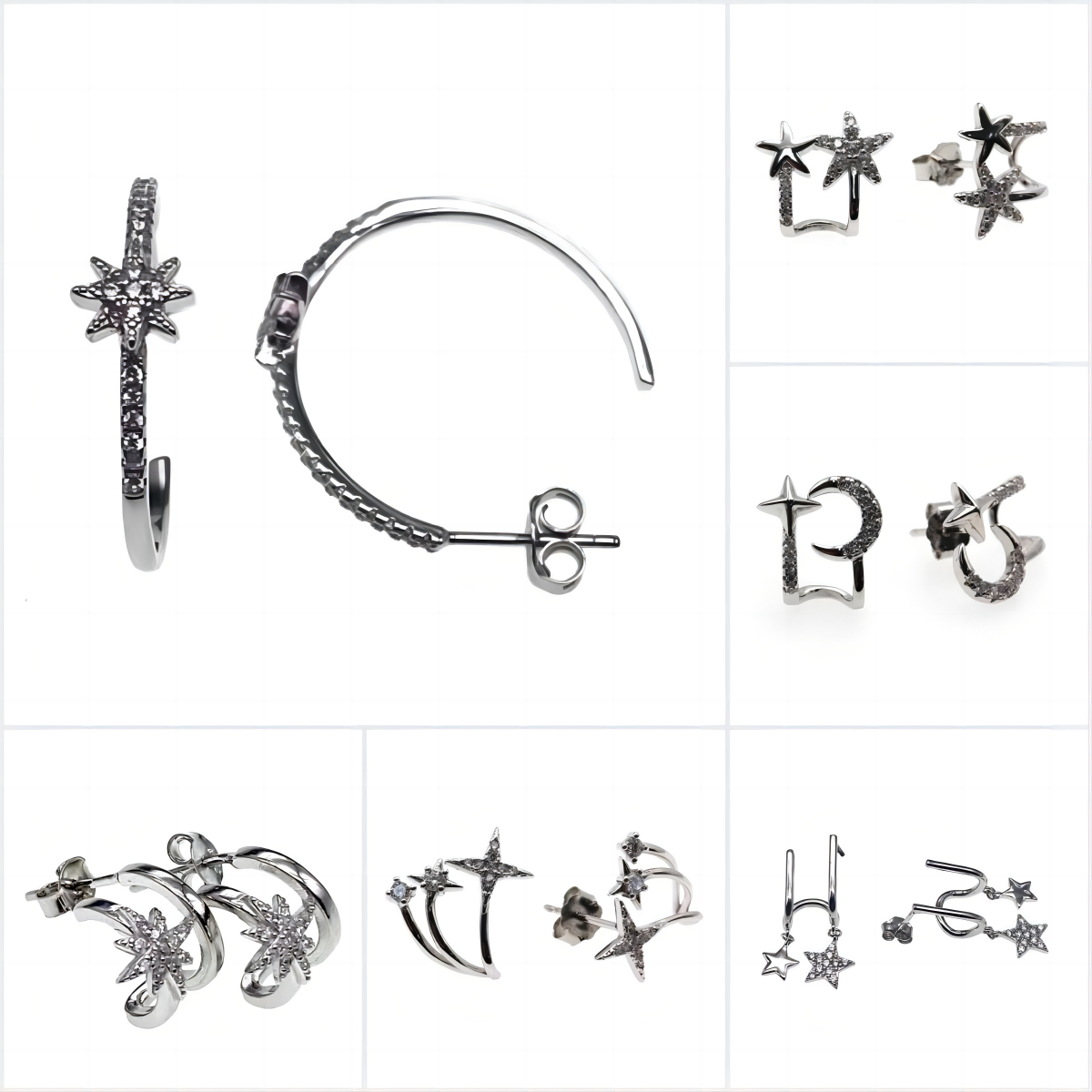 Star Hoop Earrings ( L37 )