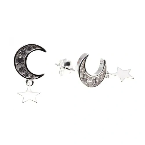 Moon&Star Stud Earrings ( L37 )