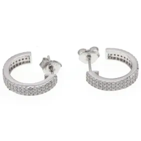 White CZ Hoop Earrings ( L42 )