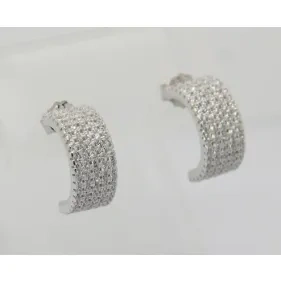 White CZ Hoop Earrings ( L42 )