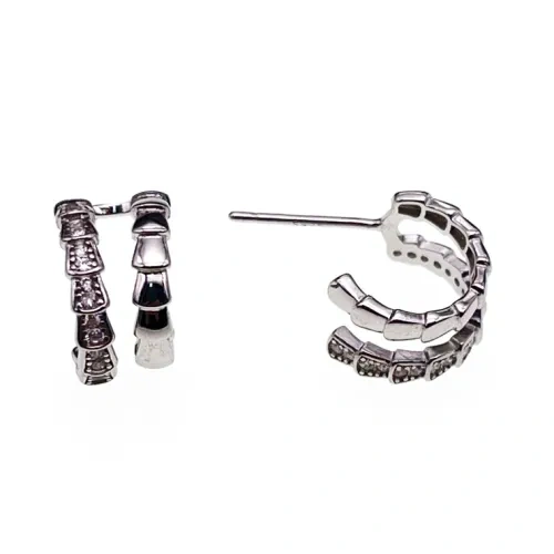 White CZ Hoop Earrings ( L42 )