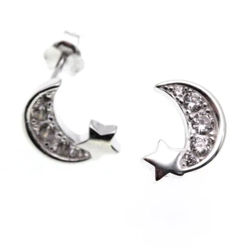 Moon&Star Stud Earrings ( L37 )