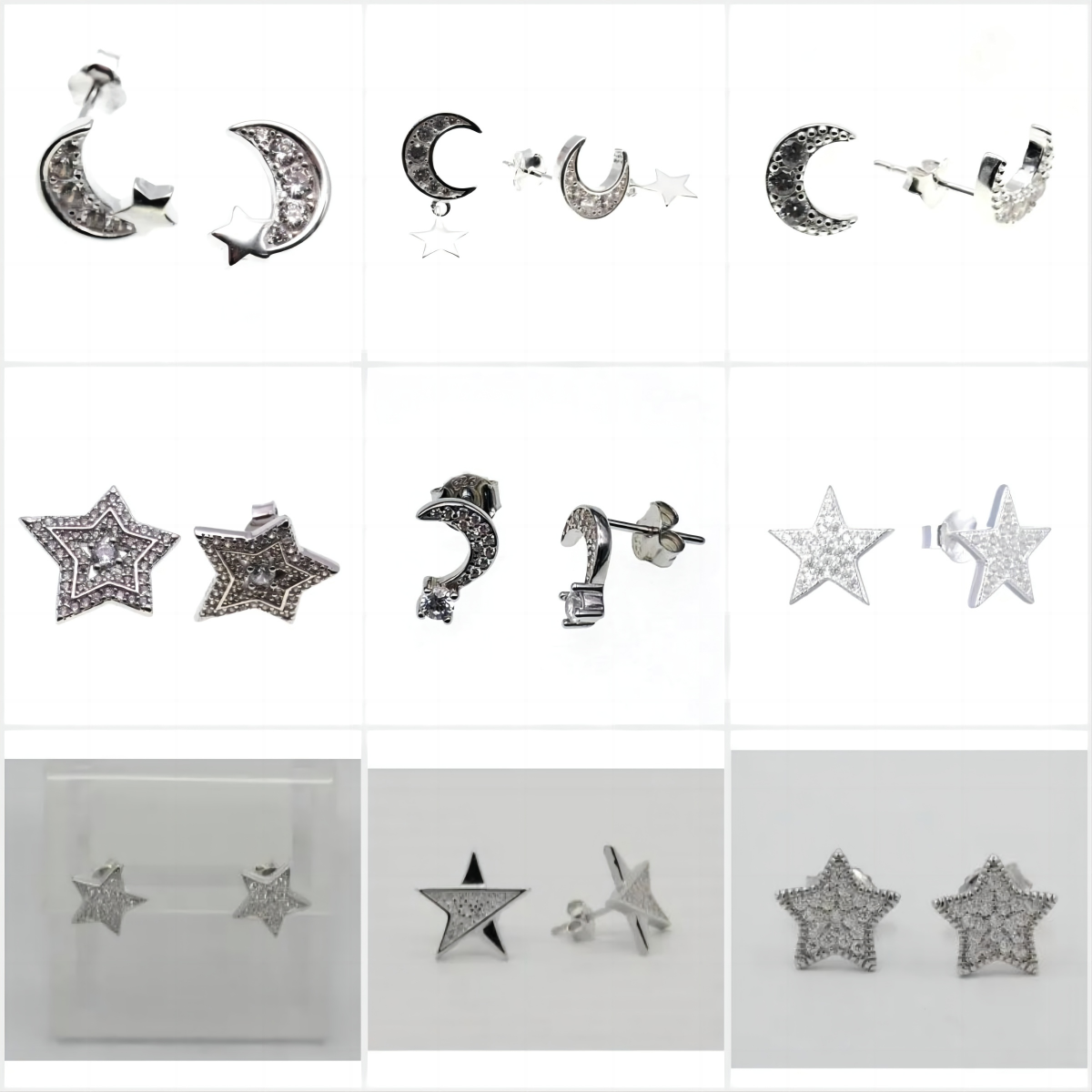 Moon&Star Stud Earrings ( L37 )