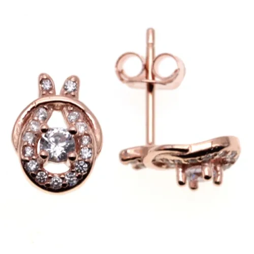 Rose Gold Stud earrings ( L37 ),Flower Stud Earrings