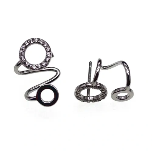 White CZ Hoop Earrings ( L42 )