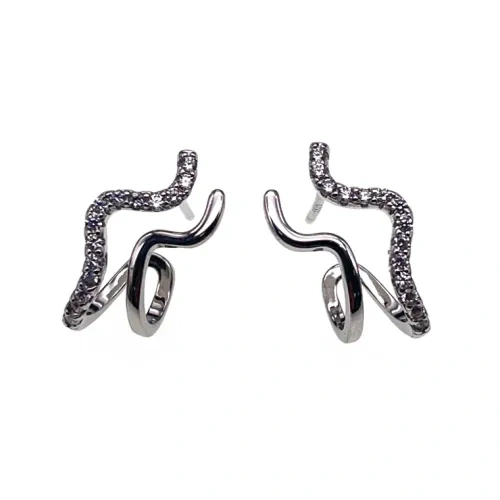 White CZ Hoop Earrings ( L42 )
