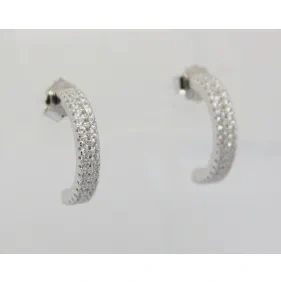 White CZ Hoop Earrings ( L42 )