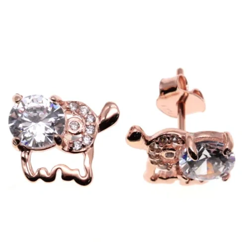 Rose Gold Heart Stud earrings ( L37 ),Flower Stud Earrings
