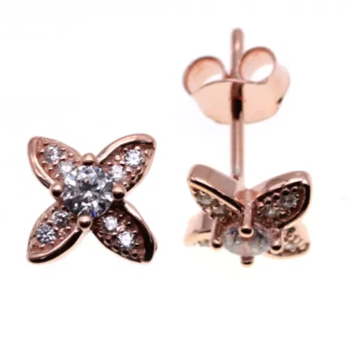Rose Gold Stud earrings ( L37 ),Flower Stud Earrings