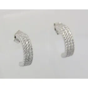 White CZ Hoop Earrings ( L42 )