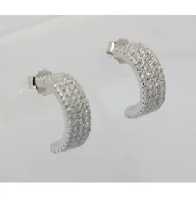 White CZ Hoop Earrings ( L42 )