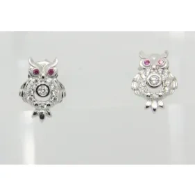Stud Owl Earrings   ( L37 )