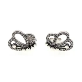 Oxidized Stud Butterfly Earrings ( L37 )