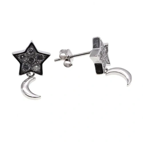 White CZ Seastar Stud Earrings ( L32 )