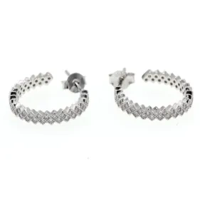 White CZ Hoop Earrings ( L32 )