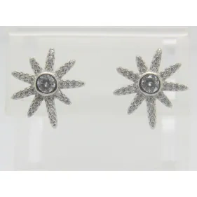 White CZ Seastar Stud Earrings ( L32 )