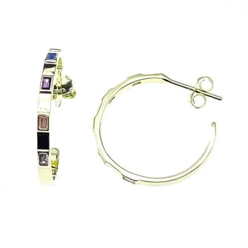 White CZ Hoop Earrings ( L32 )