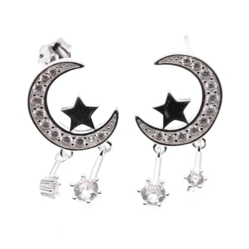 White CZ Seastar Stud Earrings ( L32 )