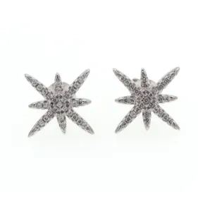 White CZ Seastar Stud Earrings ( L32 )