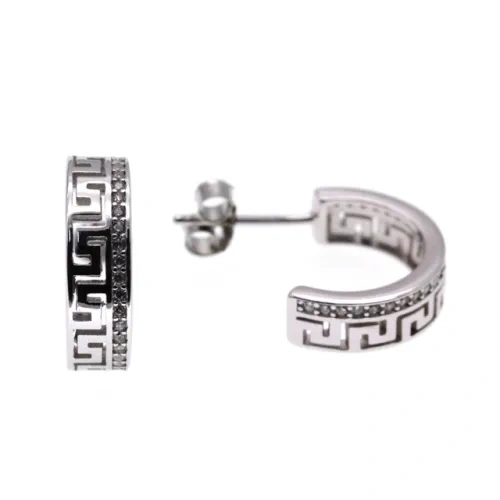 White CZ Hoop Earrings ( L32 )