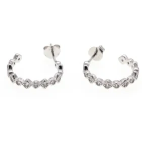 White CZ Hoop Earrings ( L32 )