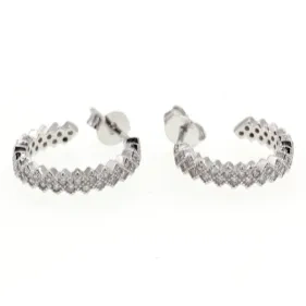 White CZ Hoop Earrings ( L32 )