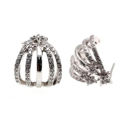 White CZ Hoop Earrings ( L32 )