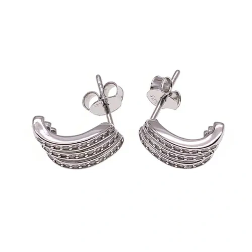 White CZ Hoop Earrings ( L32 )