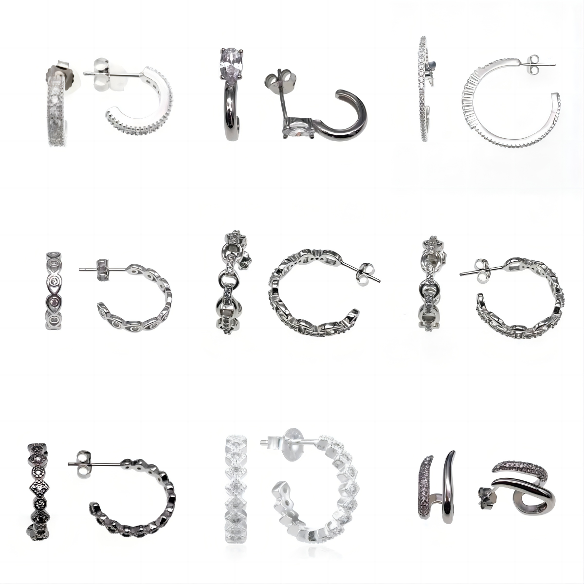 Eye shape Hoop Earrings ( L27 )