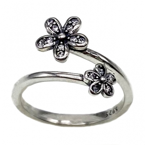 Oxidized Flower Rings - L32