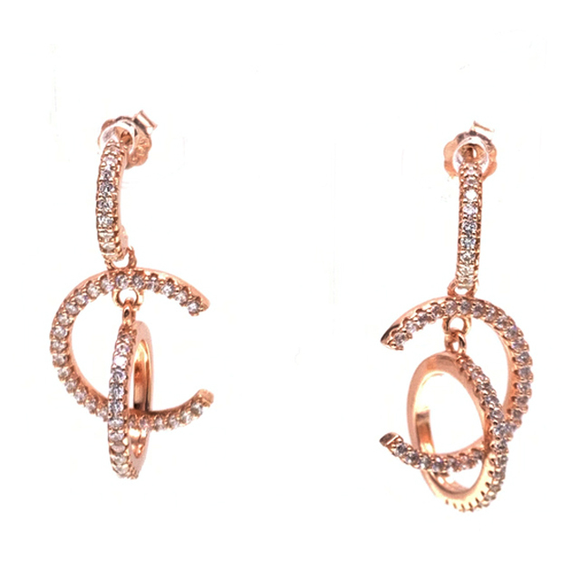 C shape Hanging Stud Earring - L42
