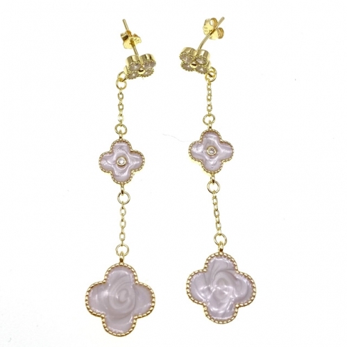 Plain Hanging Stud Earring with Enamel - L27