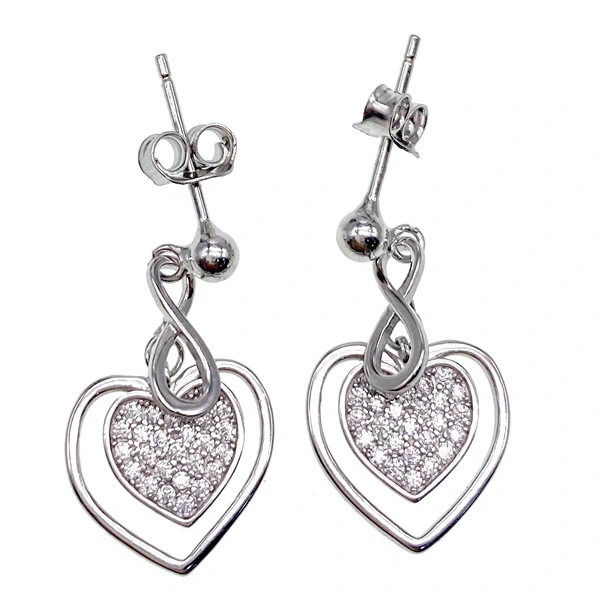Hanging Stud Heart&Infinity Earring  - L52