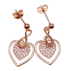 Hanging Stud Heart&Infinity Earring  - L52