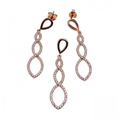 Stud Infinity Earring and Pendant Set -L42