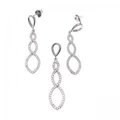 Stud Infinity Earring and Pendant Set -L42